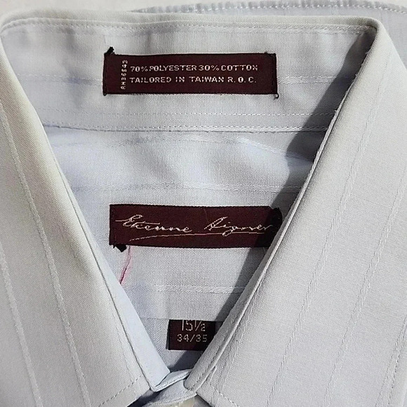 Men's Etienne Aigner Long Sleeve Shirt, Blue, Size 34/35, 15 1/2, Pre-Owned - Picture 5 of 12